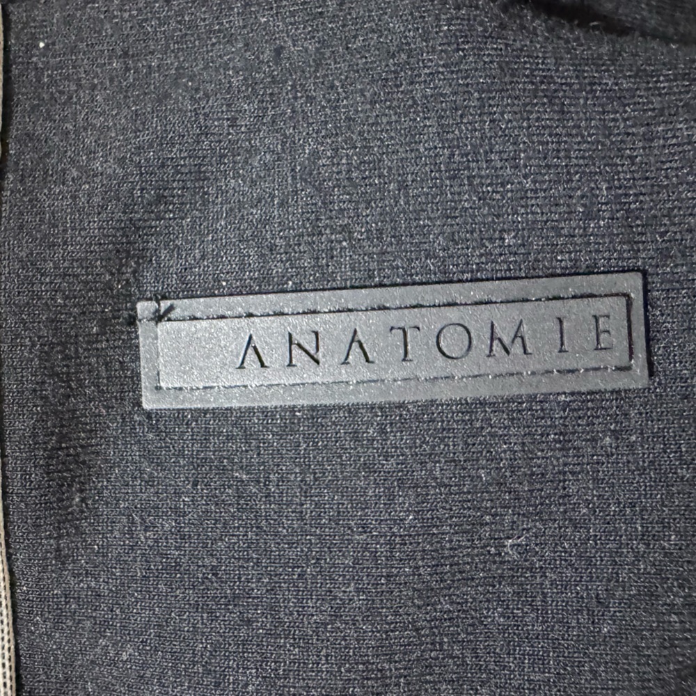 Anatomie Black Cream Stripe Mesh Long Sleeve Top Size M Travel Luxe Lightweight - Picture 5 of 13